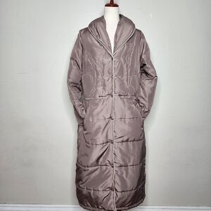 VTG 80's Denver Down Embroidered Western Style Full Length Down Jacket Size L‎